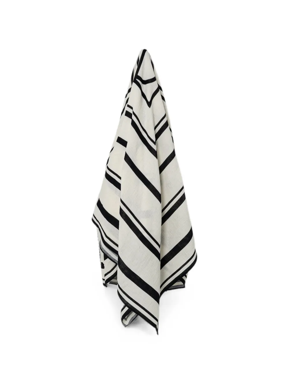 ANINE BING Eliza logo-print striped scarf - Bianco