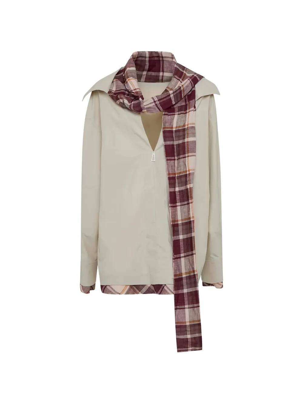MARBELL Hailey check-panel shirt - Toni neutri