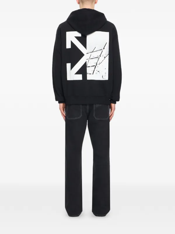 Off-White ジップアップパーカー ブラック Off-White プリント ジップアップ パーカー | ブラック | FARFETCH JP