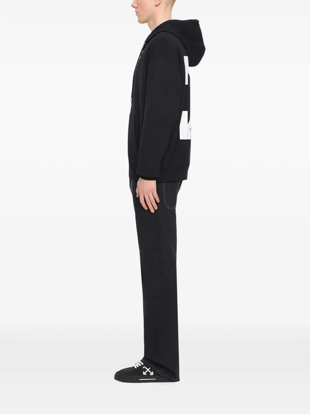 Off-White プリント ジップアップ パーカー | ブラック | FARFETCH JP