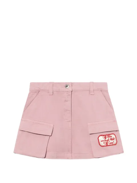 Off-White Kids falda cargo con parche satinado