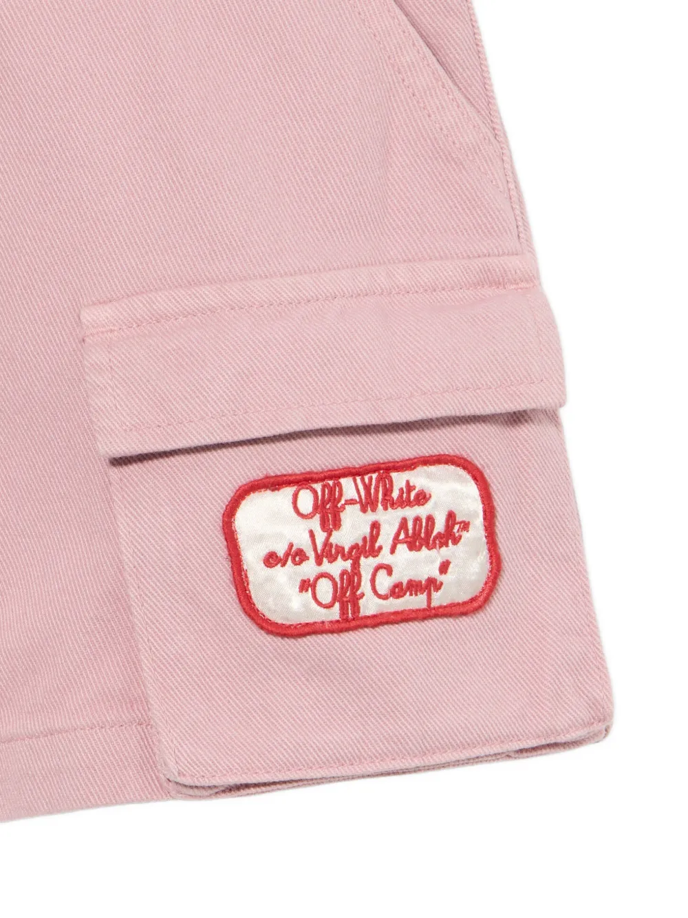 Off-White Kids Satijnen cargo rok met patch Roze