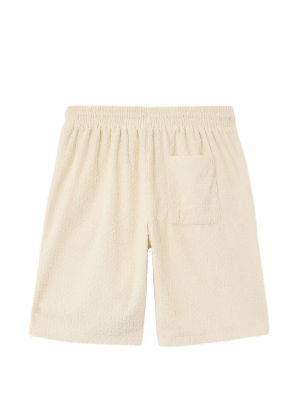 Off-White Badstof shorts met trekkoordtaille Beige