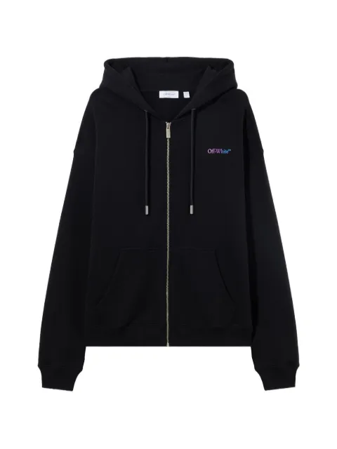 Off-White gradient-logo zip-up hoodie