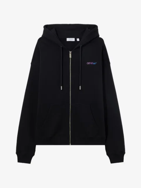 Off-White gradient-logo zip-up hoodie