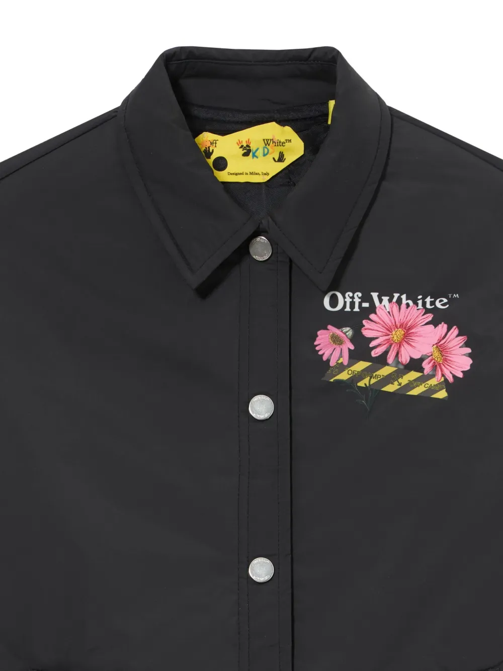 Off-White Kids Daisy Tape gewatteerd jack Zwart