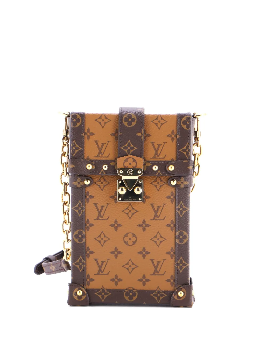 Louis Vuitton Pre-Owned Vertical Trunk Pochette Reverse Monogram Canvas crossbody bag - Braun