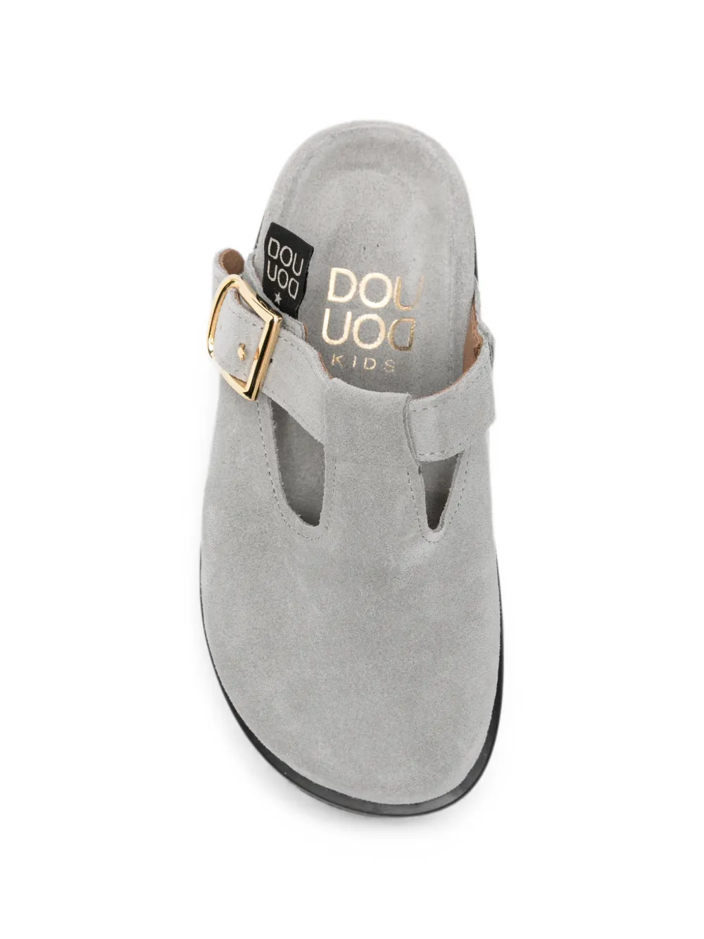 Douuod Kids buckle-fastening suede mules Grijs