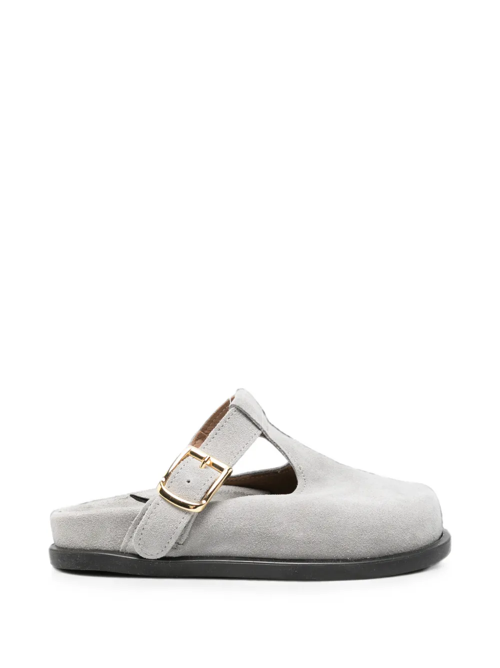 Douuod Kids buckle-fastening suede mules Grijs