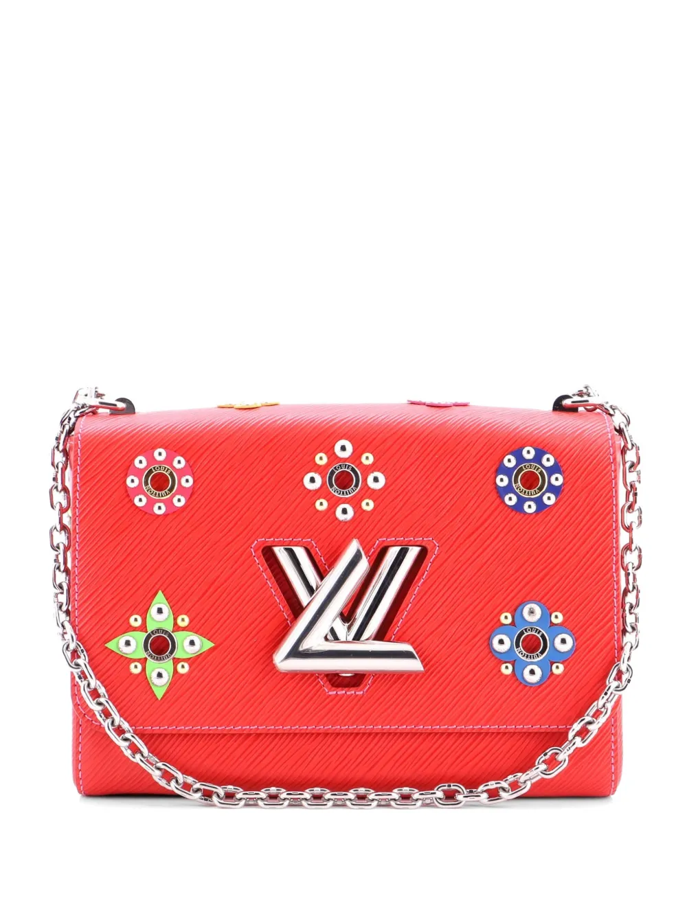 Louis Vuitton Pre-Owned Twist Handbag Limited Edition Flower Embellished Epi Leather MM crossbody bag - Rosso