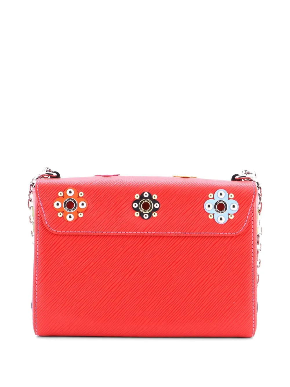  Louis Vuitton Pre-owned Borsa A Tracolla Twist Handbag Limited Edition Flower Embellished Epi Leather Mm - Rosso 