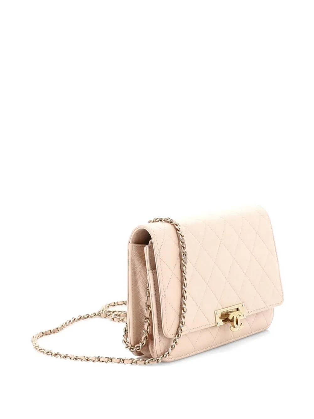CHANEL Pre-Owned Golden Class Wallet on Chain Quilted Caviar crossbody bag - Toni neutri