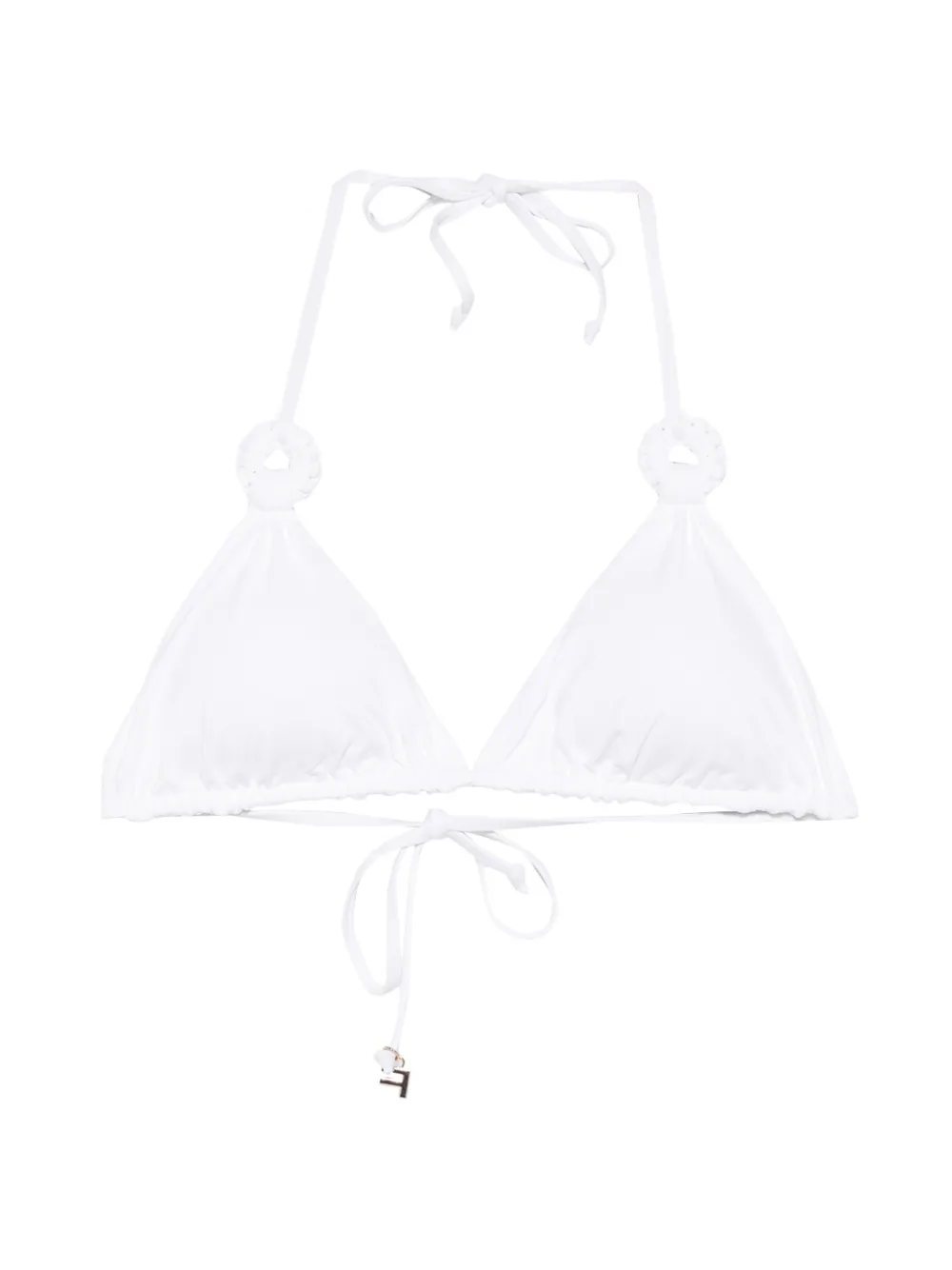 Fisico ring-detail triangle bikini top - Bianco