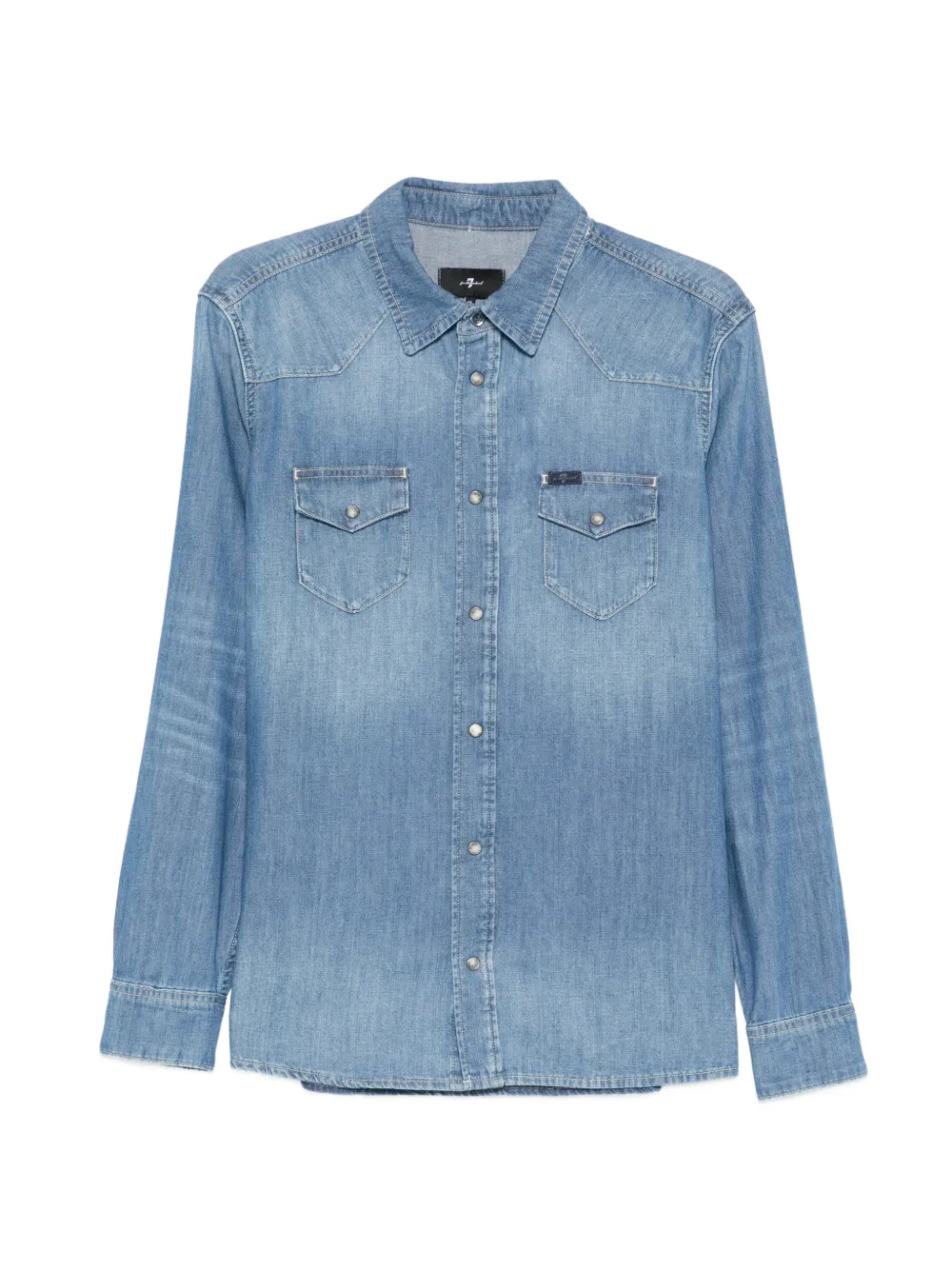 7 For All Mankind faded-effect shirt - Blu