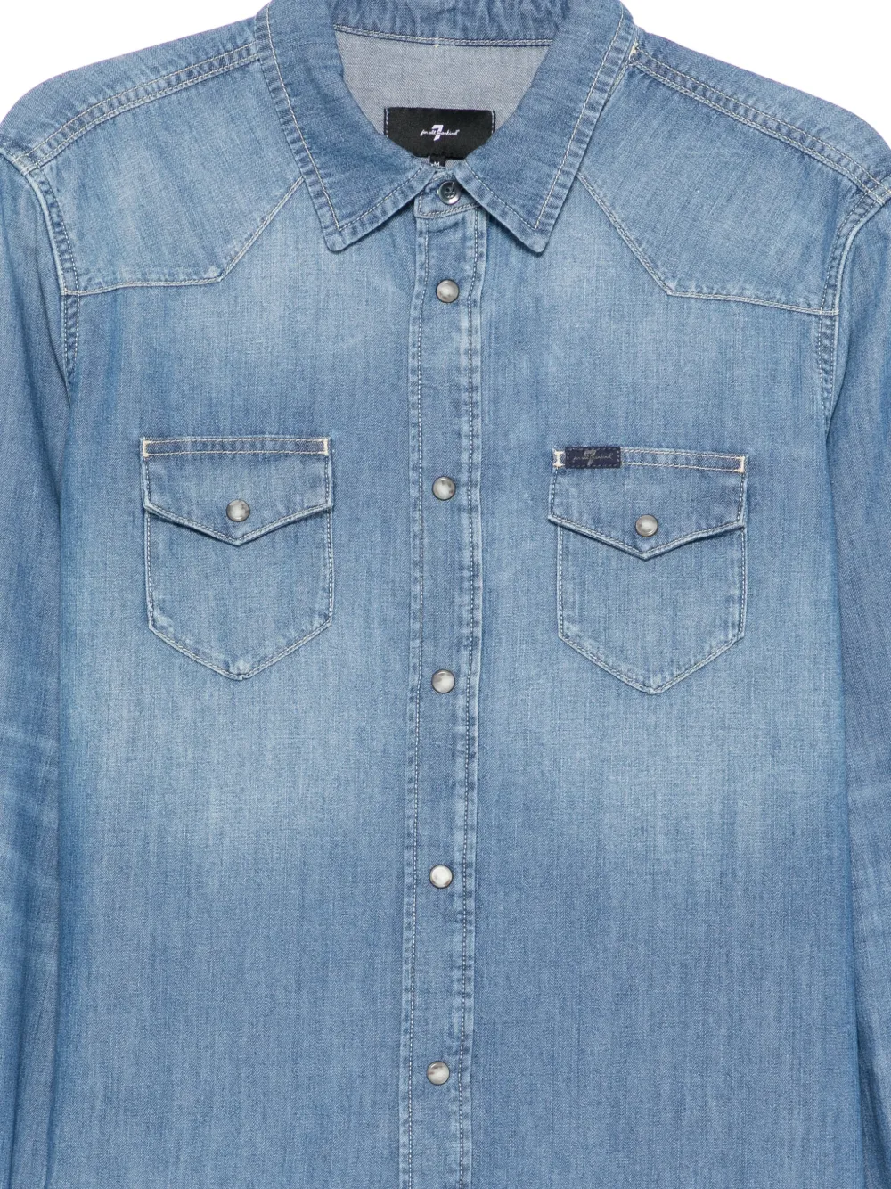 7 For All Mankind Overhemd met vervaagd effect Blauw