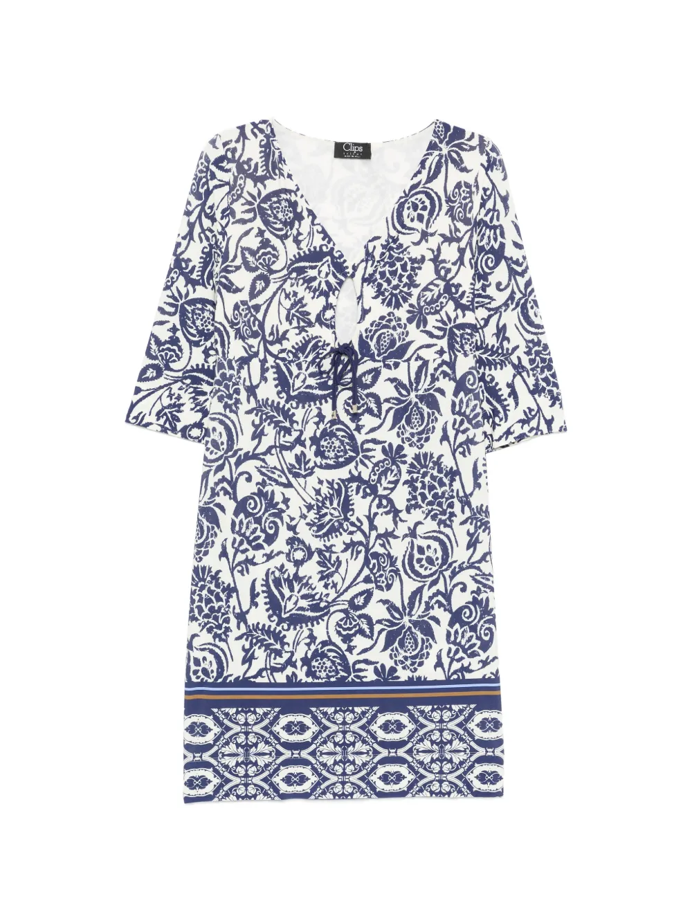 Clips floral-print tie-front mini dress - Toni neutri
