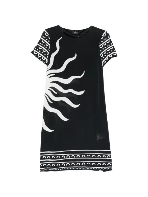 Clips graphic-print short-sleeve dress