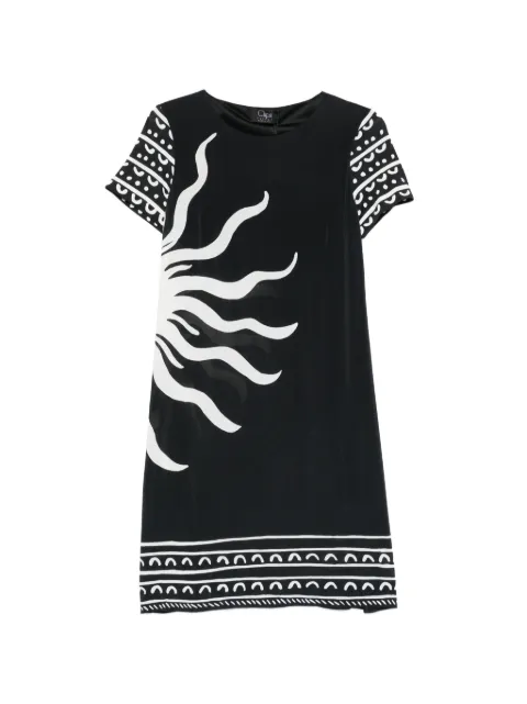 Clips graphic-print short-sleeve dress