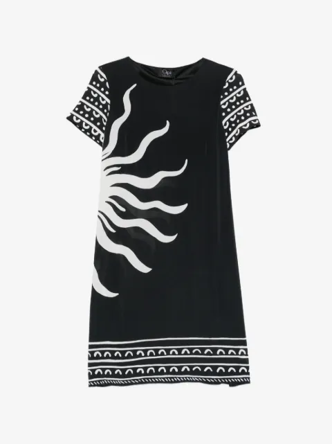 Clips graphic-print short-sleeve dress