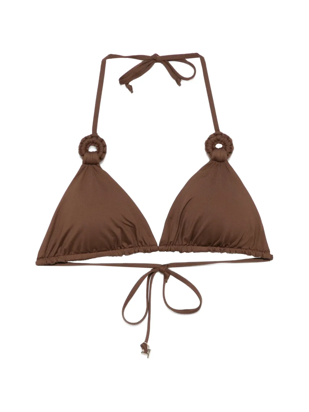 Fisico ring-detail triangle bikini top - Braun