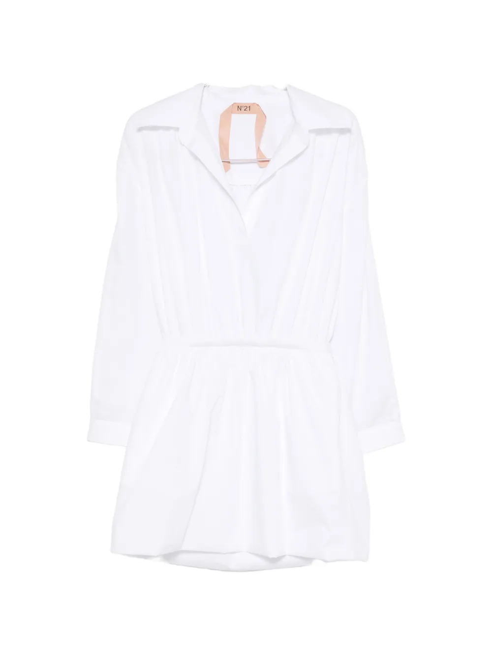 Nº21 gathered long-sleeve mini dress - Bianco
