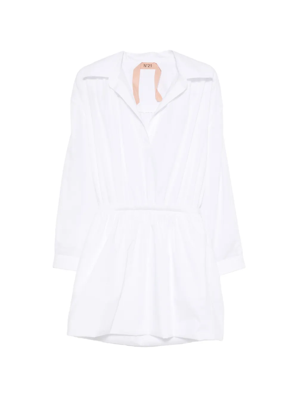 Nº21 gathered long-sleeve mini dress - Bianco