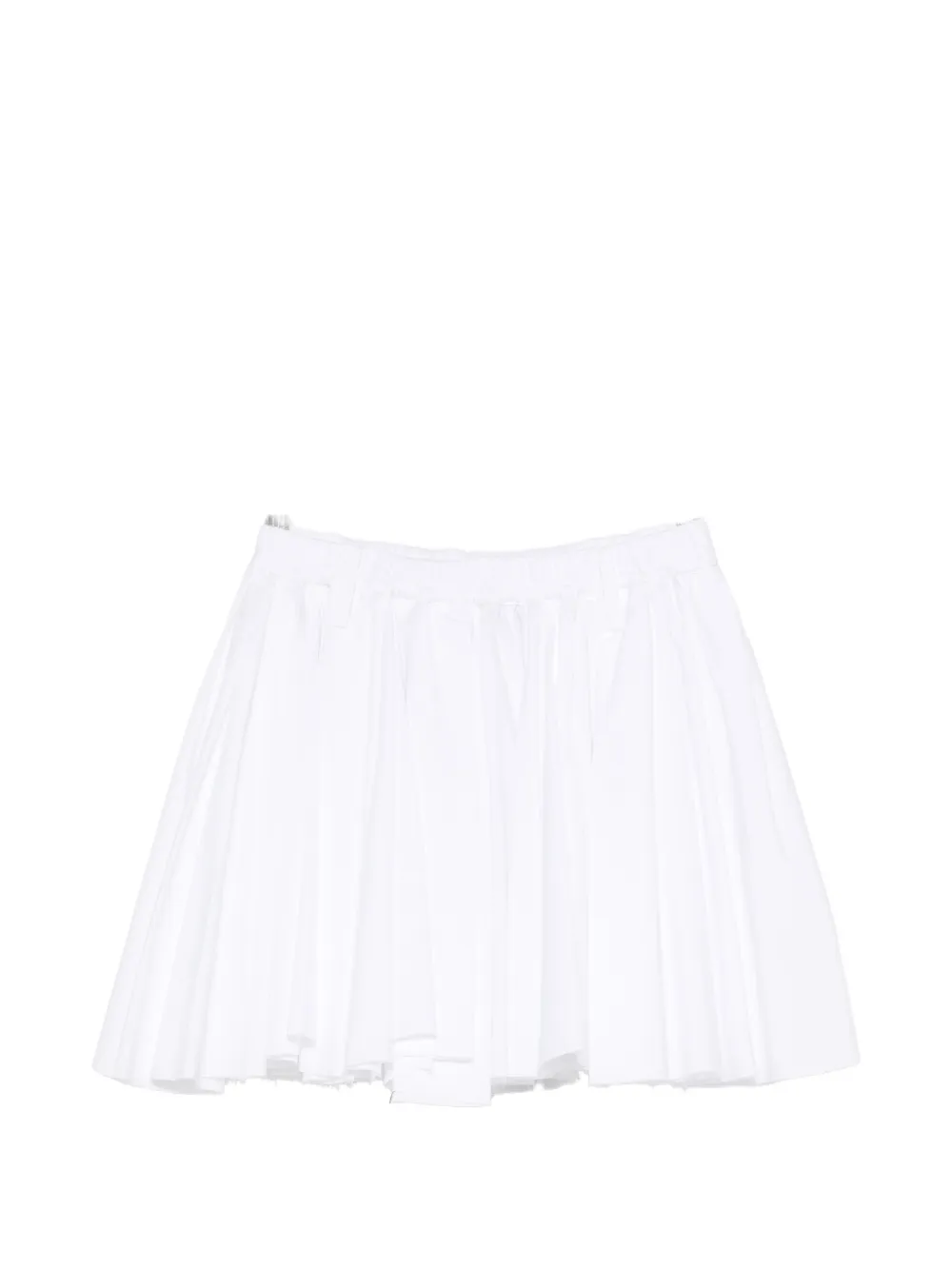 Nº21 pleated raw-edge mini skirt - Bianco