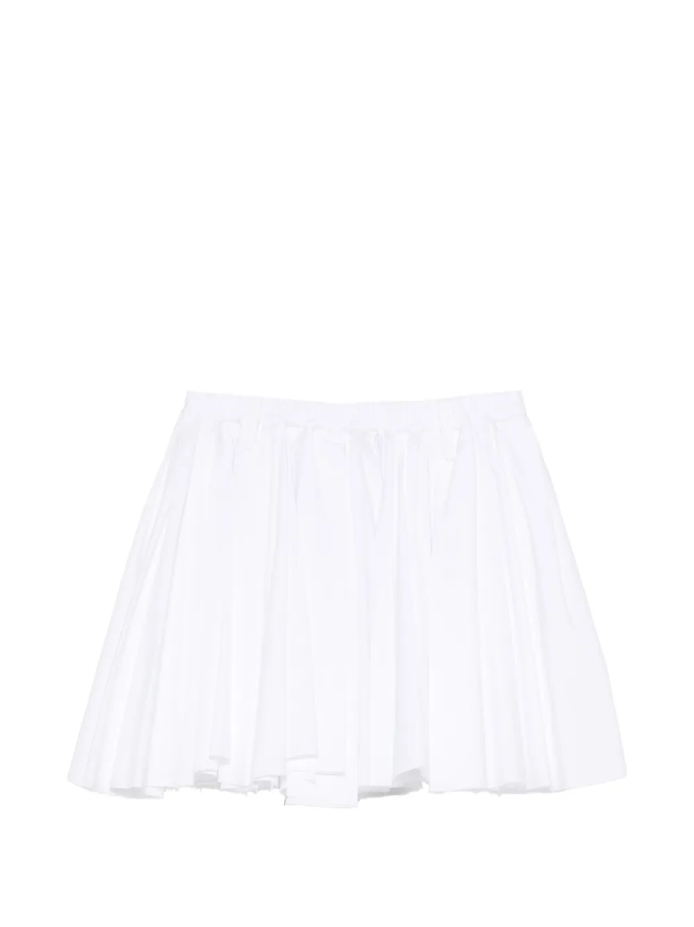 Nº21 pleated raw-edge mini skirt - Bianco