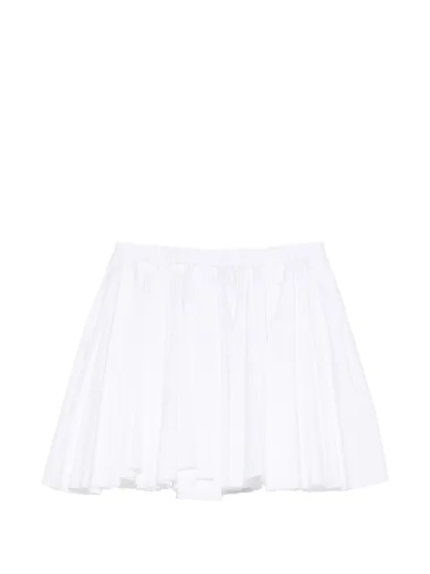 Nº21 — pleated raw-edge mini skirt