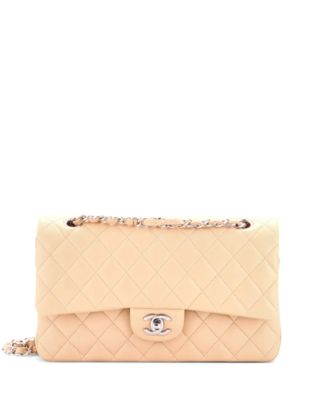 CHANEL Pre-Owned Classic Double Flap Bag Quilted Lambskin Medium shoulder bag - Toni neutri