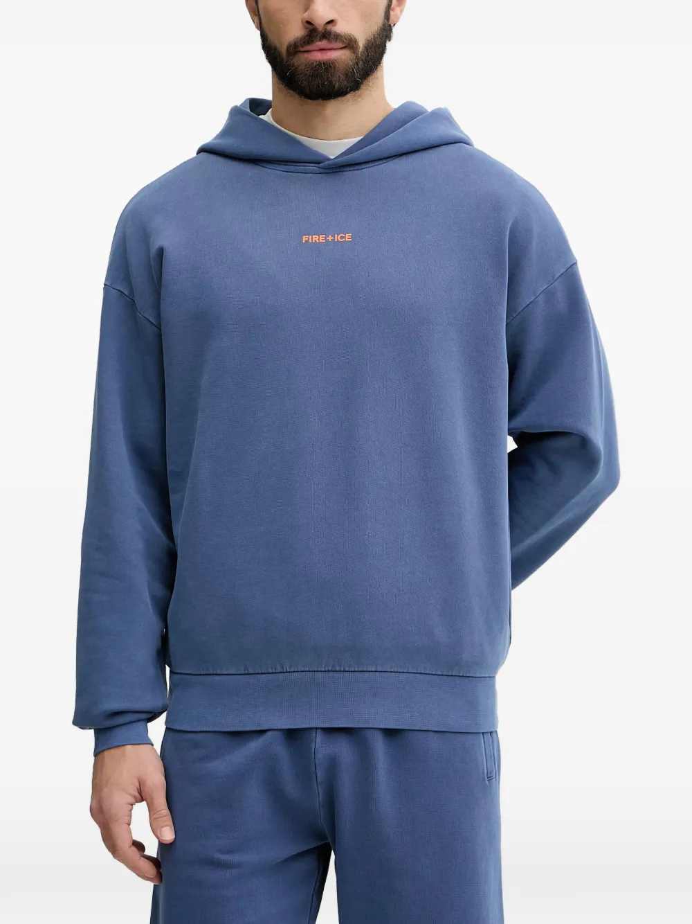 BOGNER FIRE+ICE Ilay logo-print hoodie - Blu