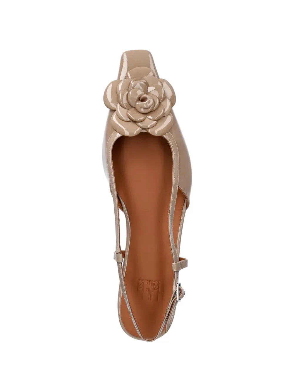 BILLI BI floral-detail slingback ballet flats Beige