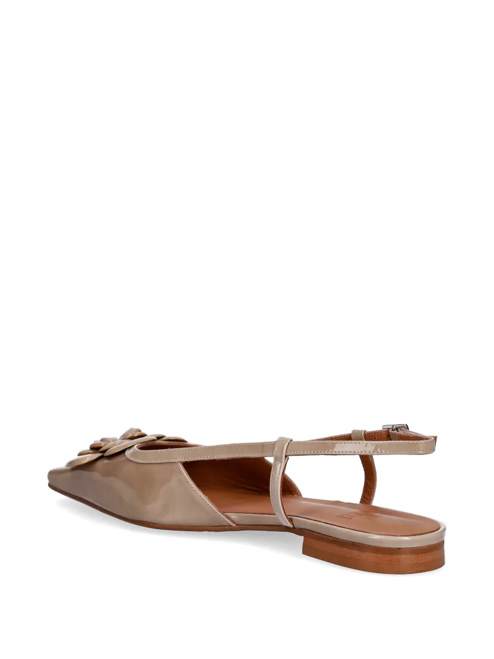BILLI BI floral-detail slingback ballet flats Beige