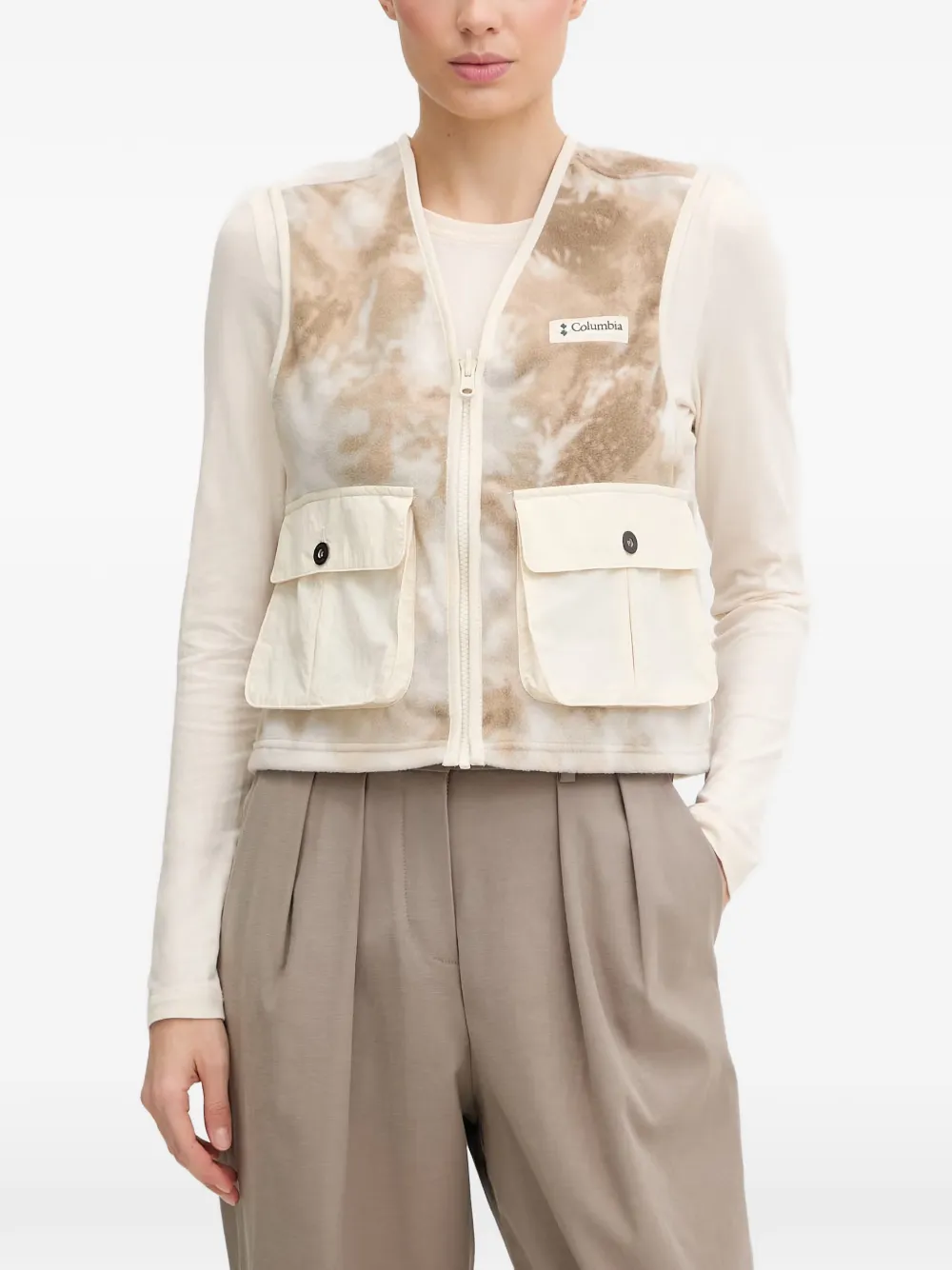 Columbia Twee Acker Rock jack met opgestikte zak Beige