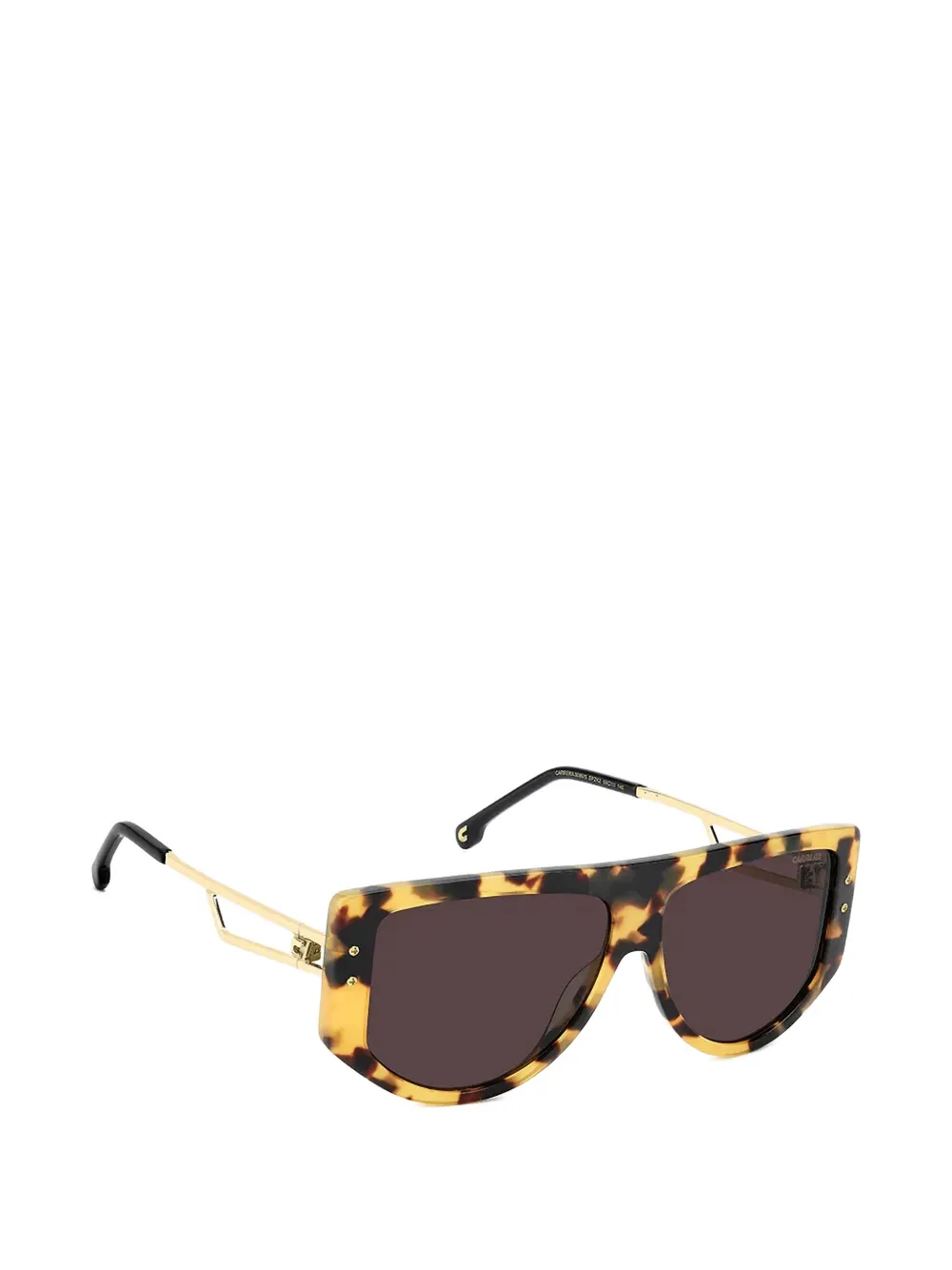 Carrera Zonnebril met geometrisch montuur met schildpadschild design Bruin