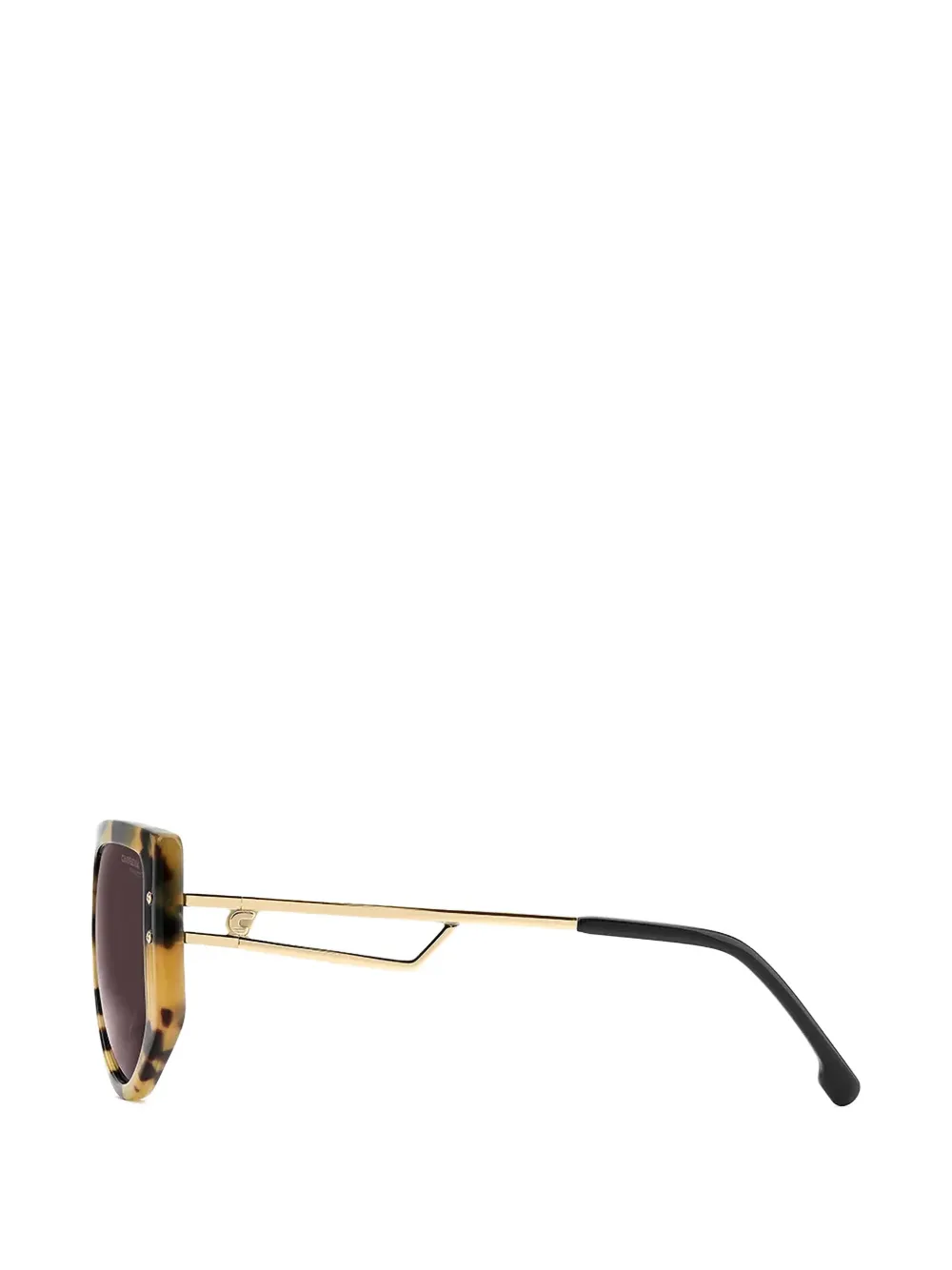 Carrera Zonnebril met geometrisch montuur met schildpadschild design Bruin