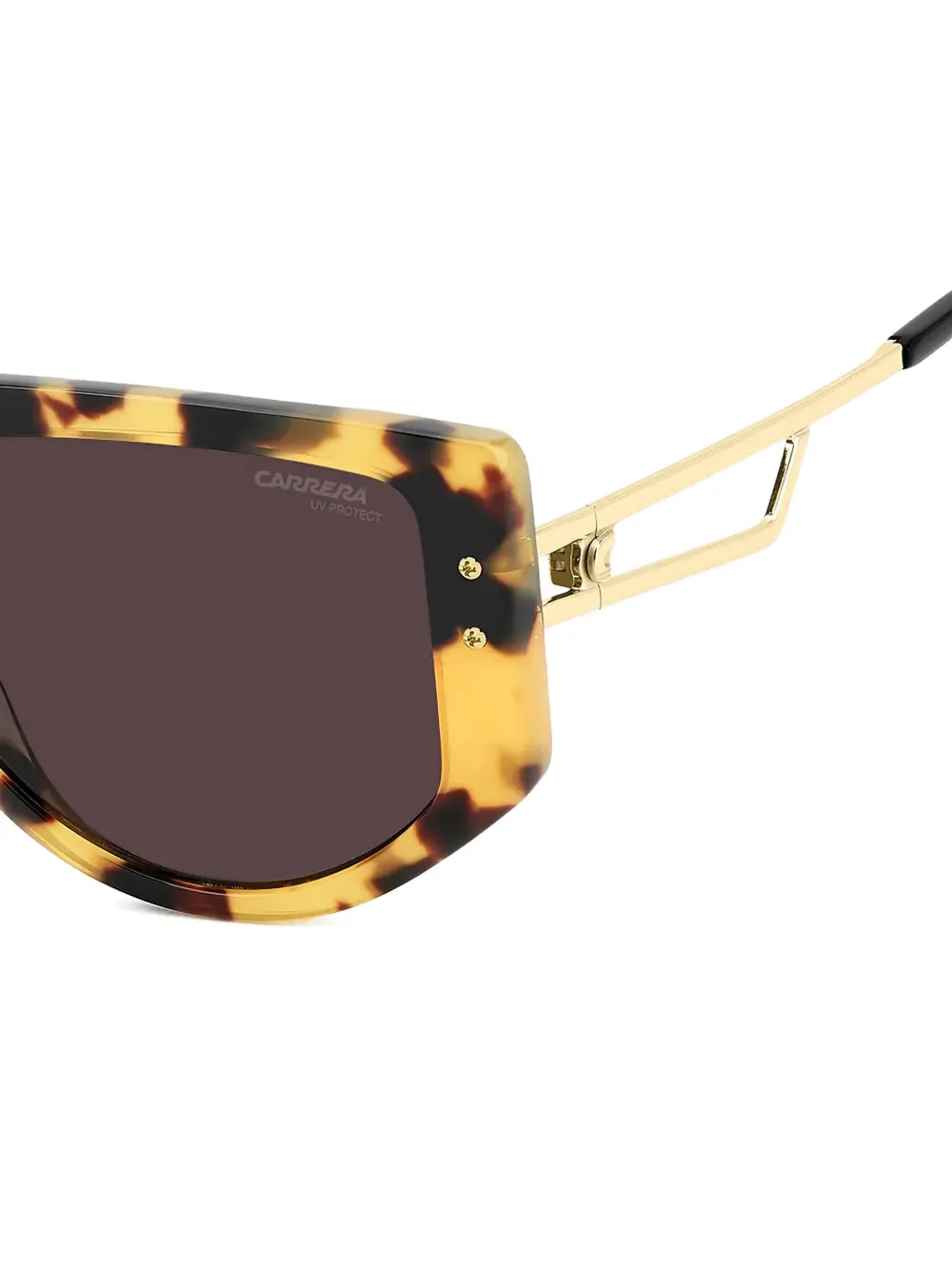 Carrera Zonnebril met geometrisch montuur met schildpadschild design Bruin