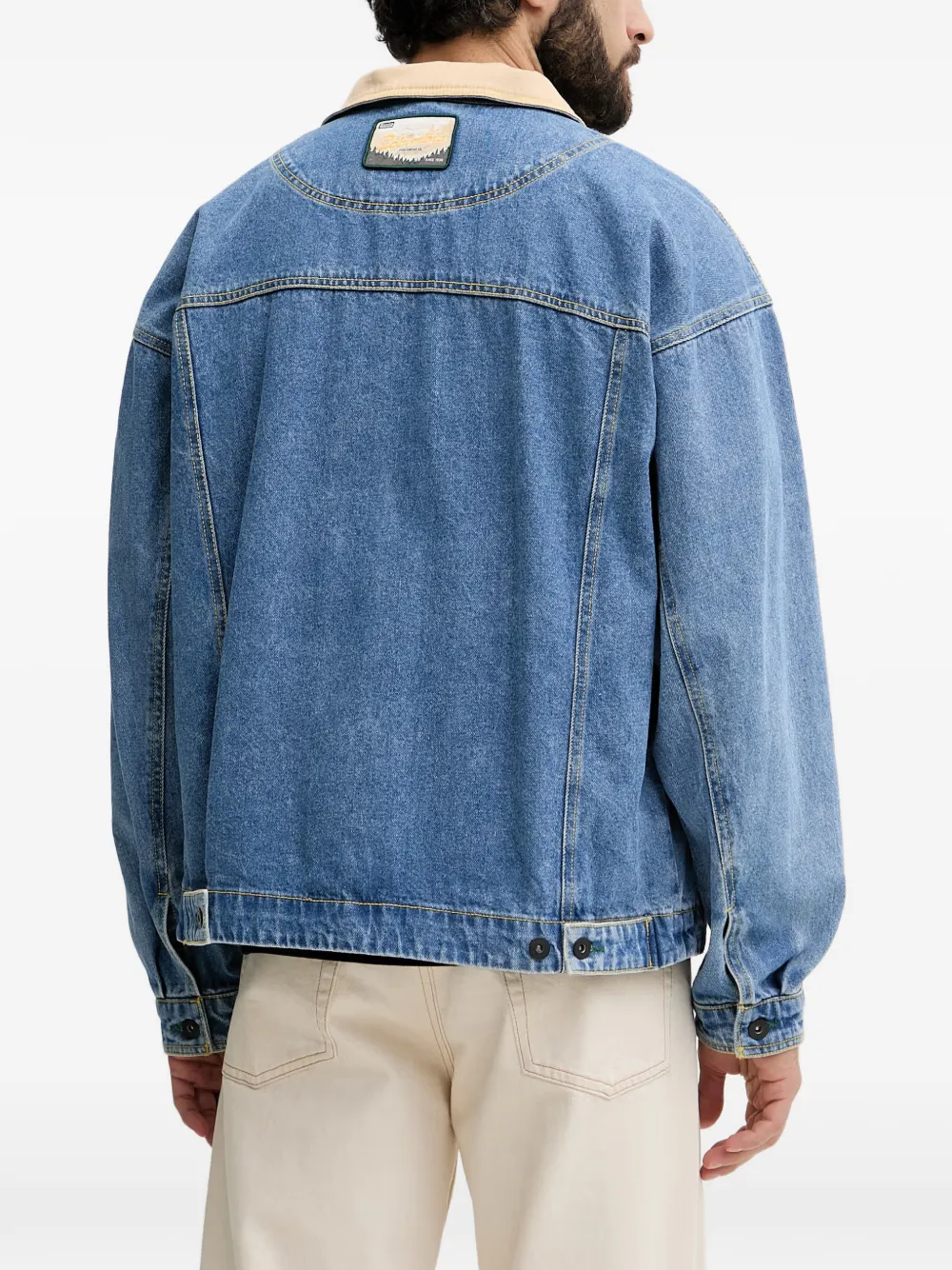 Columbia Sportswear Set van twee Acker Rock denim jacks met contrasterende kraag en opgestikte zak Blauw