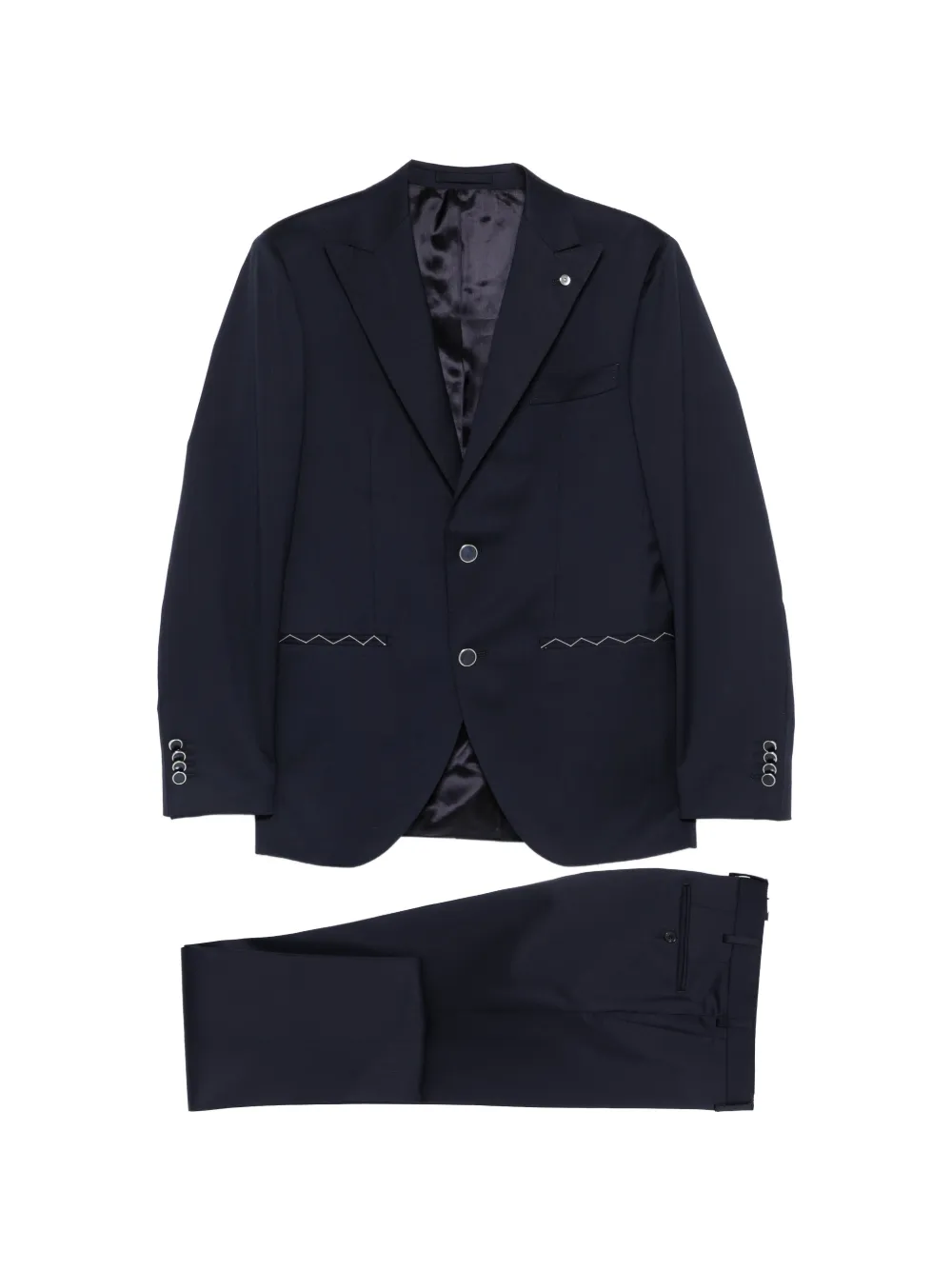 LUIGI BIANCHI MANTOVA single-breasted suit (set of three) - Blu