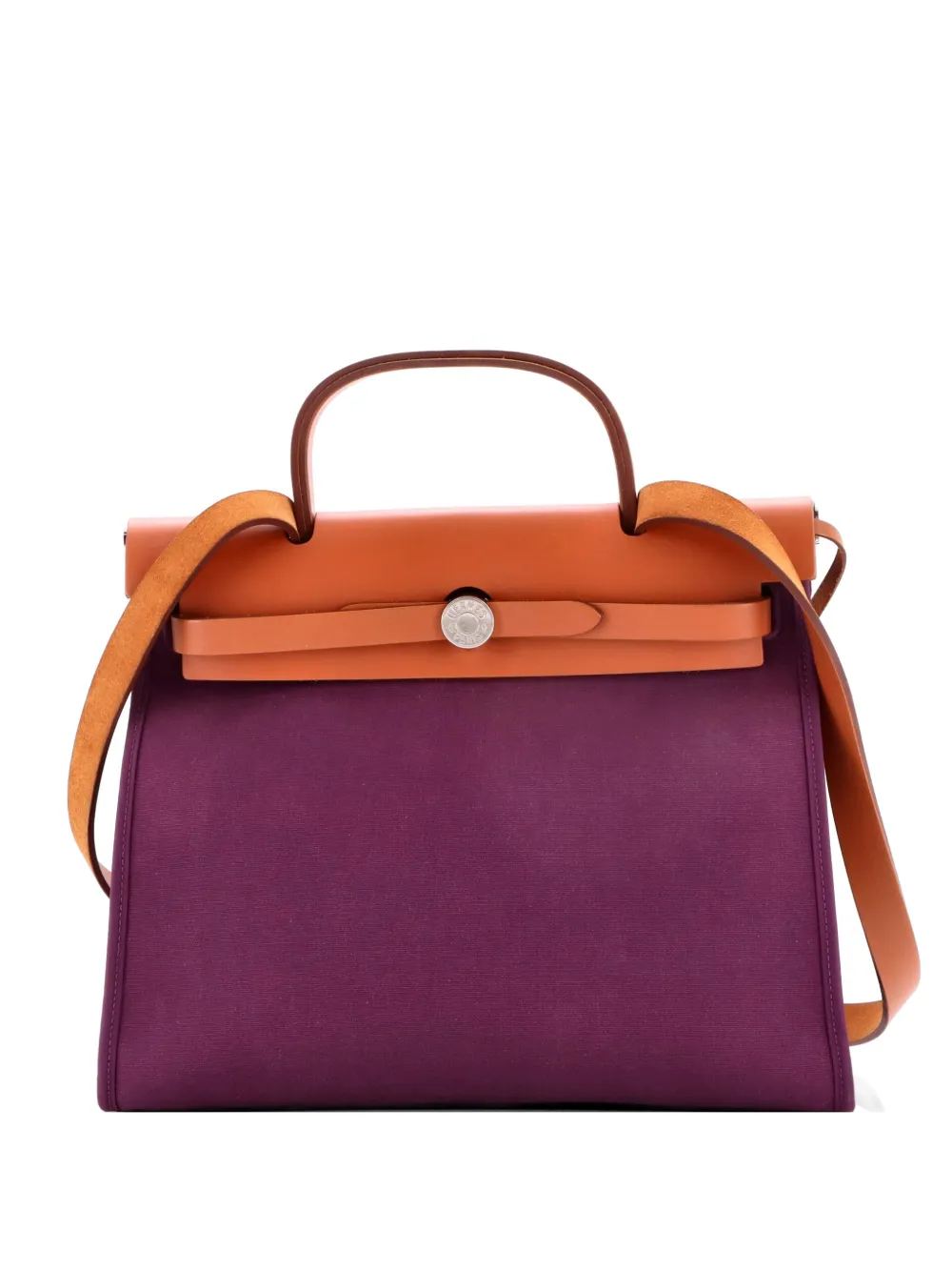 Hermès Pre-Owned Herbag Zip Leather and Toile 31 shoulder bag - Marrone