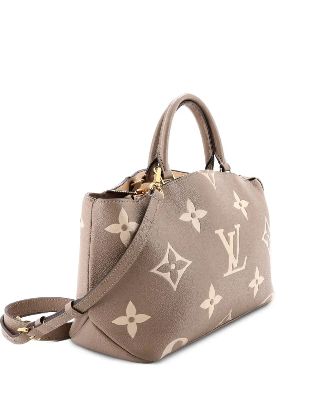 Louis Vuitton Pre-owned Petit Palais Handbag Bicolor Monogram Empreinte Giant Satchel in Neutrals, view 3
