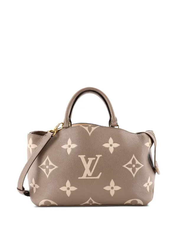 Louis Vuitton Pre-owned Petit Palais Handbag Bicolor Monogram Empreinte Giant Satchel in Neutrals