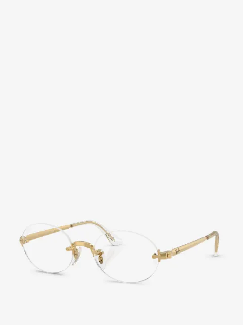 Ray-Ban rimless round-frame glasses