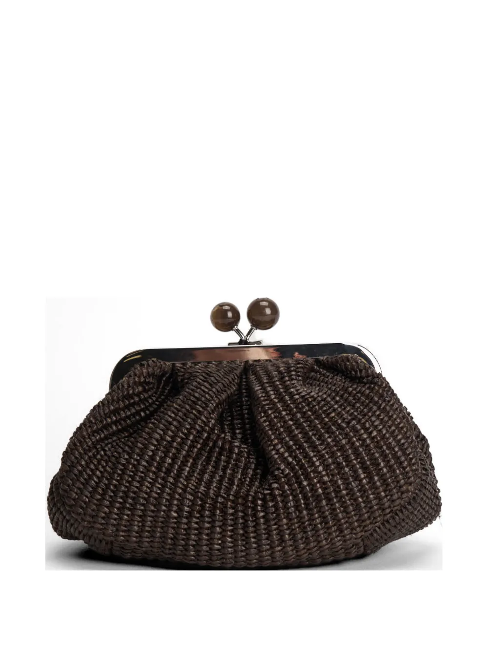 Max Mara small woven top-handle shoulder bag - Marrone