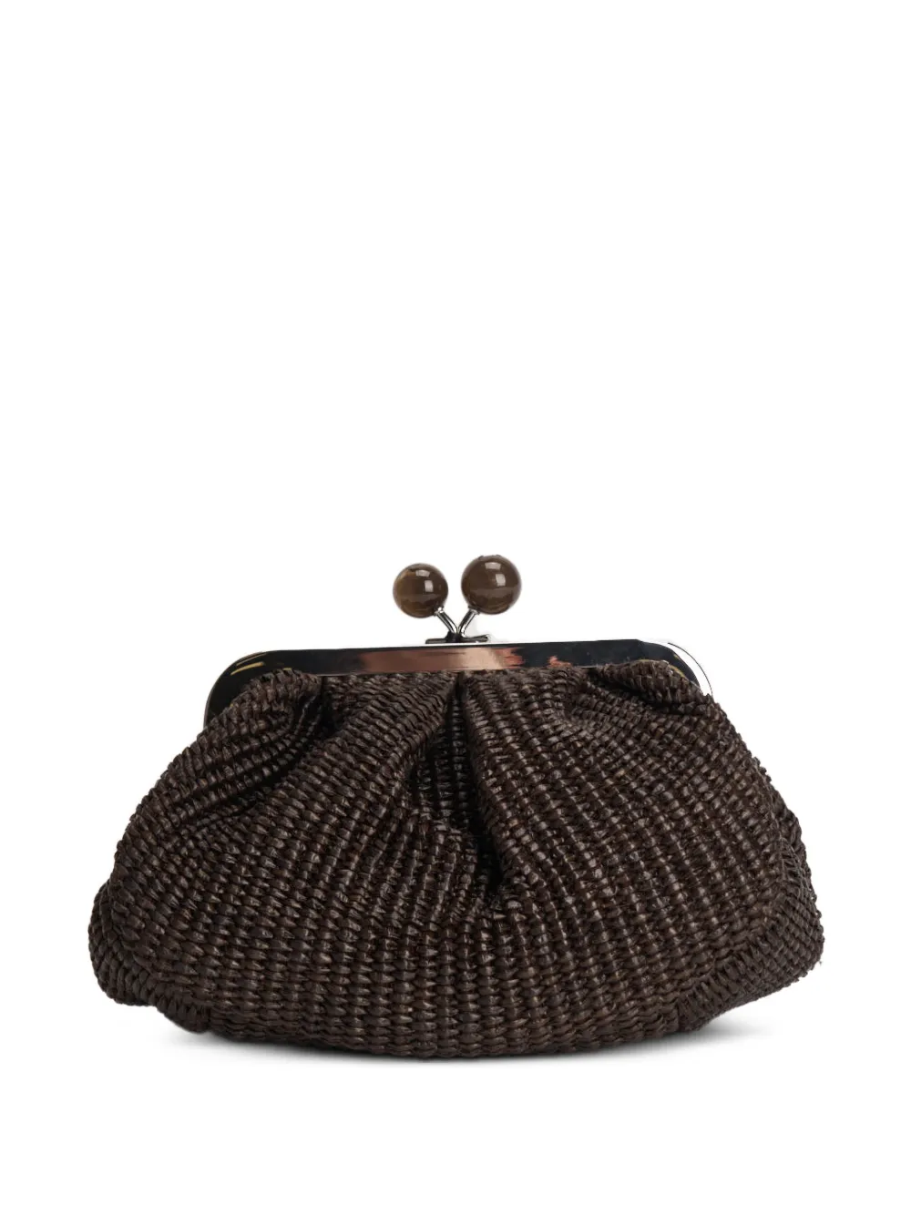 Max Mara small woven top-handle shoulder bag - Marrone