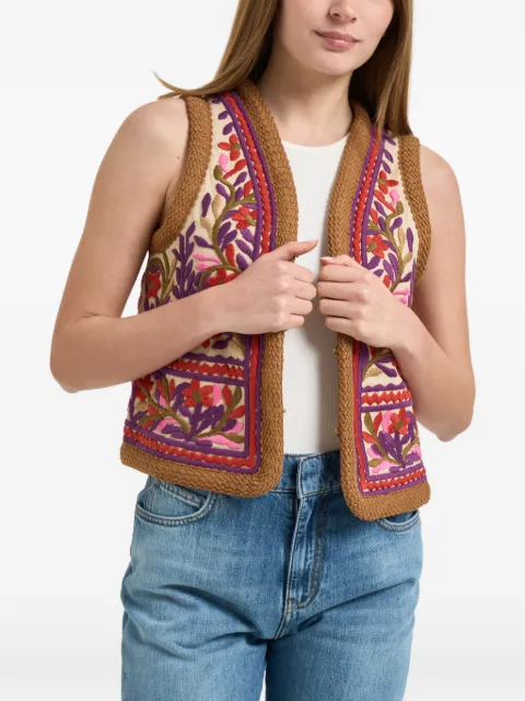 Antik Batik braided-trims embroidered gilet