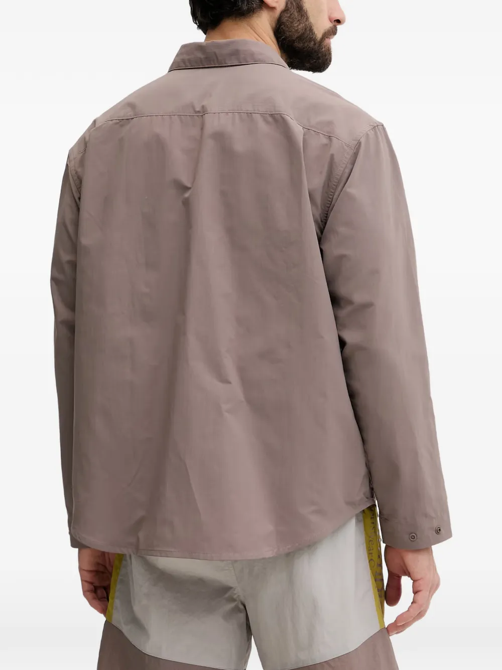Columbia Overhemd met drukknoop en logo-patch Beige