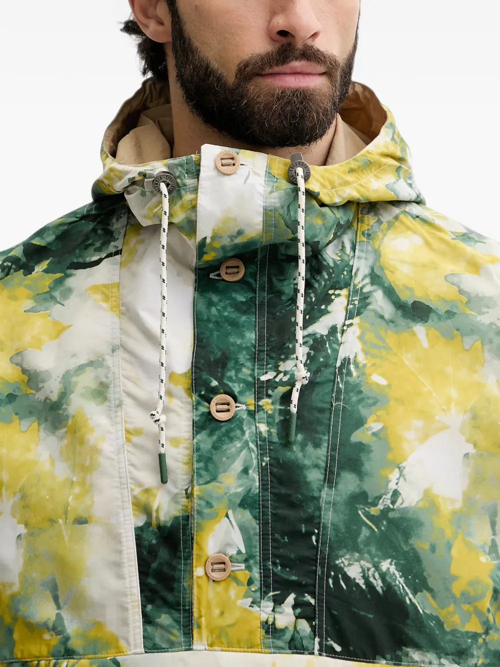 Columbia Acker Rock jack met capuchon en tie-dye print Groen