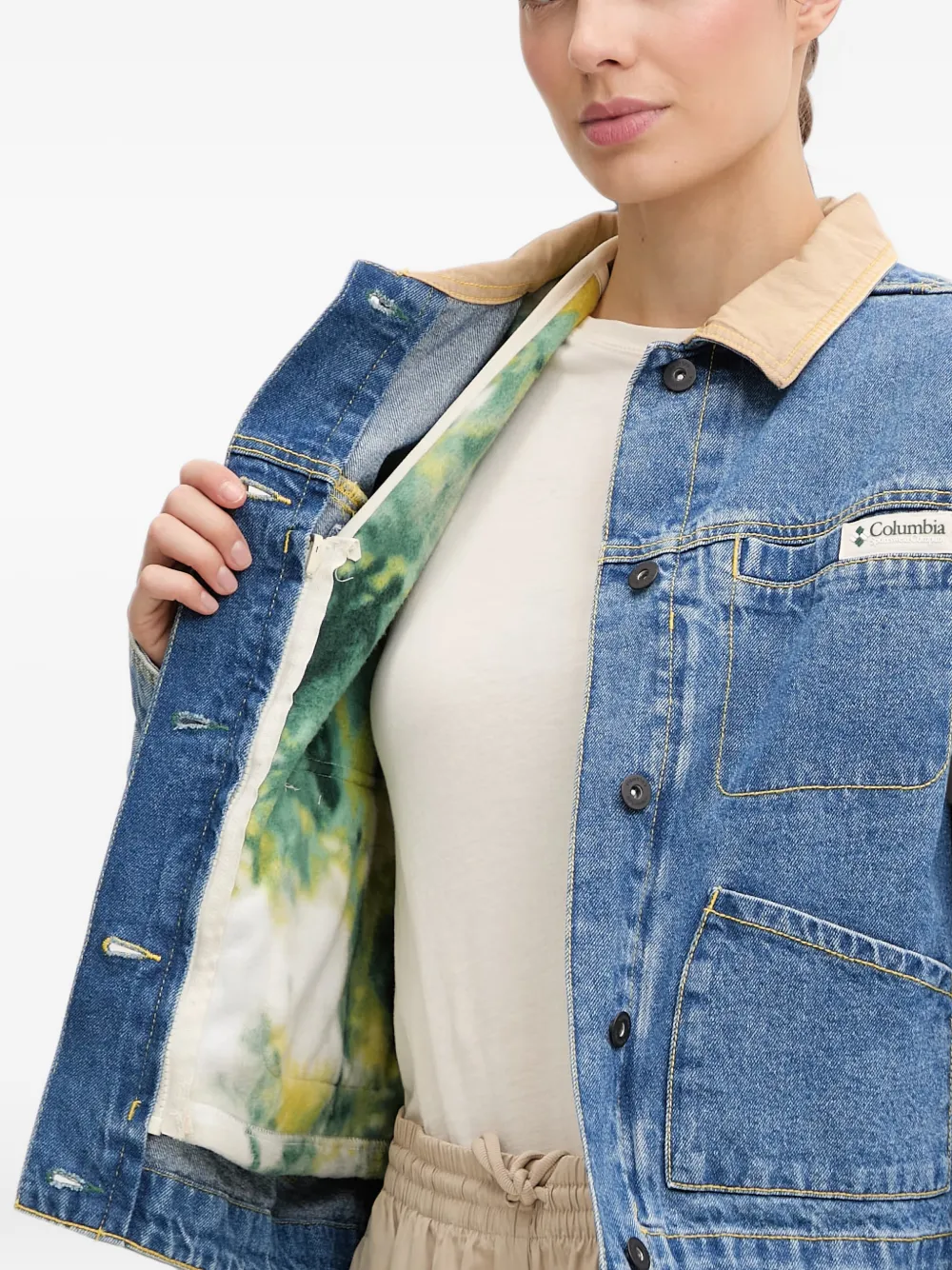 Columbia Sportswear Twee Acker Rock denim jack met fleece voering Blauw