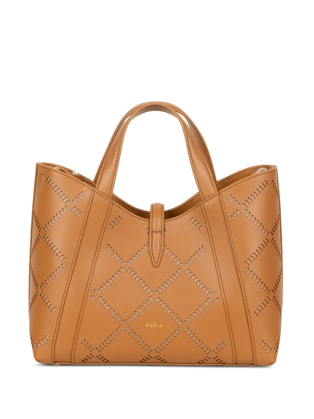 Furla Kleine Goccia shopper met geperforeerde details Beige